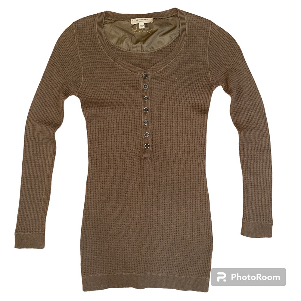 Burberry London Women's Long Sleeve Henley Size Small